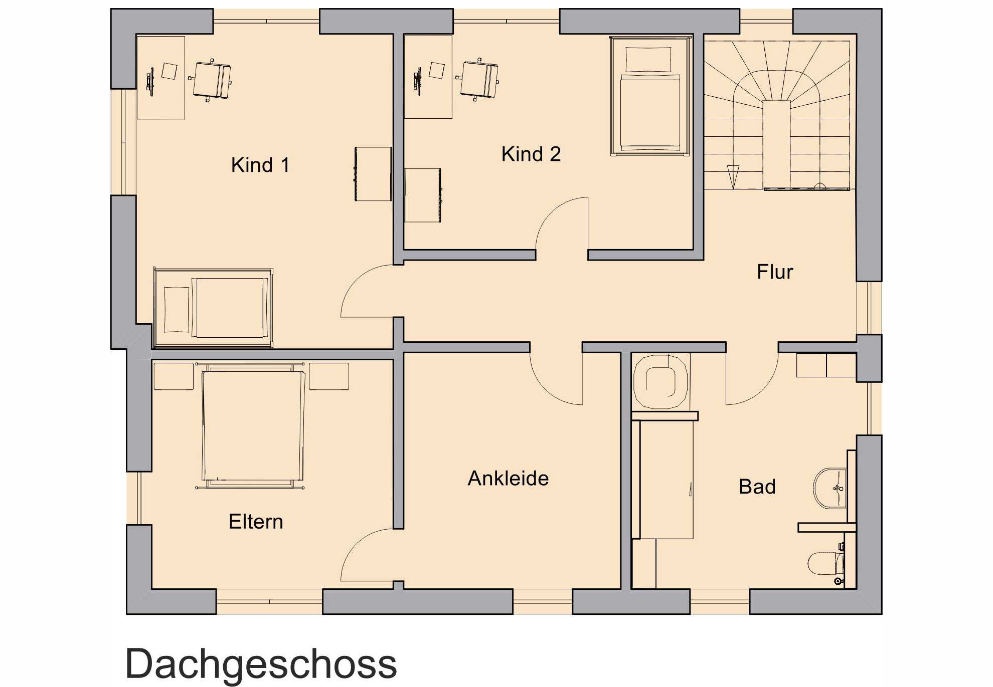 Grundriss des neuen Dachgeschosses