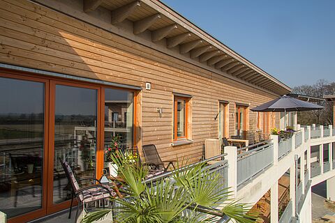 Holzfassade an Staffelgeschoss in Kempen