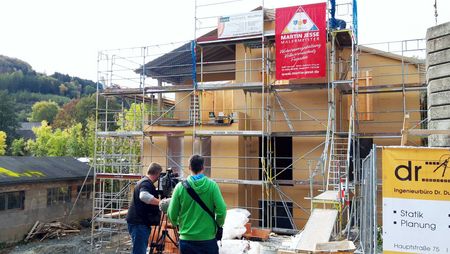 WDR Drehaufnahmen beim mehrgeschossigen Holzbau