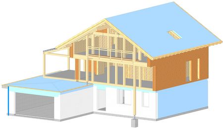 Konstruktionsplanung eines Einfamilienhauses in Holzbauweise