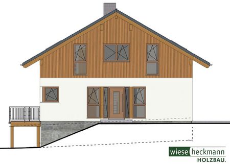 Entwurfsansicht des Holzhauses