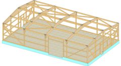 CAD Planung der Konstruktion einer Tischlereihalle