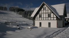 Fachwerkhaus im Winter