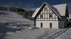 Fachwerkhaus im Winter