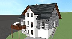 Entwurf Einfamilienhaus mit Balkon