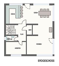 Grundriss Erdgeschoss Einfamilienholzhaus